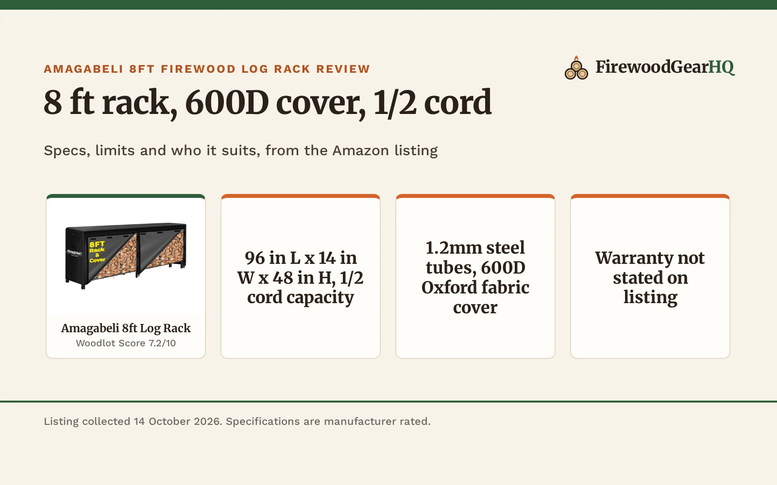Amagabeli 8ft Firewood Log Rack Review: Pros, Cons & Who It’s For