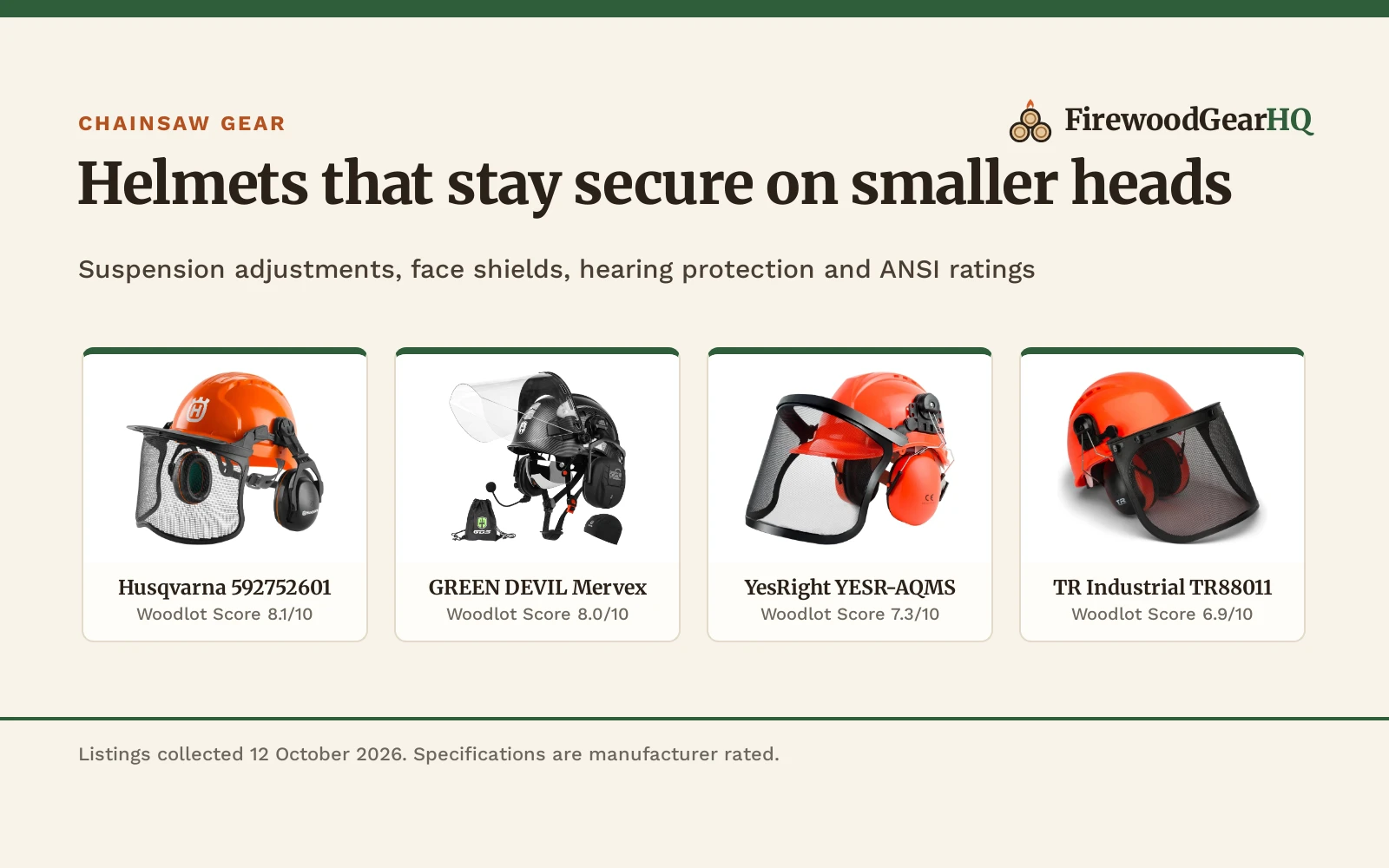 Best Chainsaw Helmet for Small Heads (2026): 5 Forestry Helmets Compared