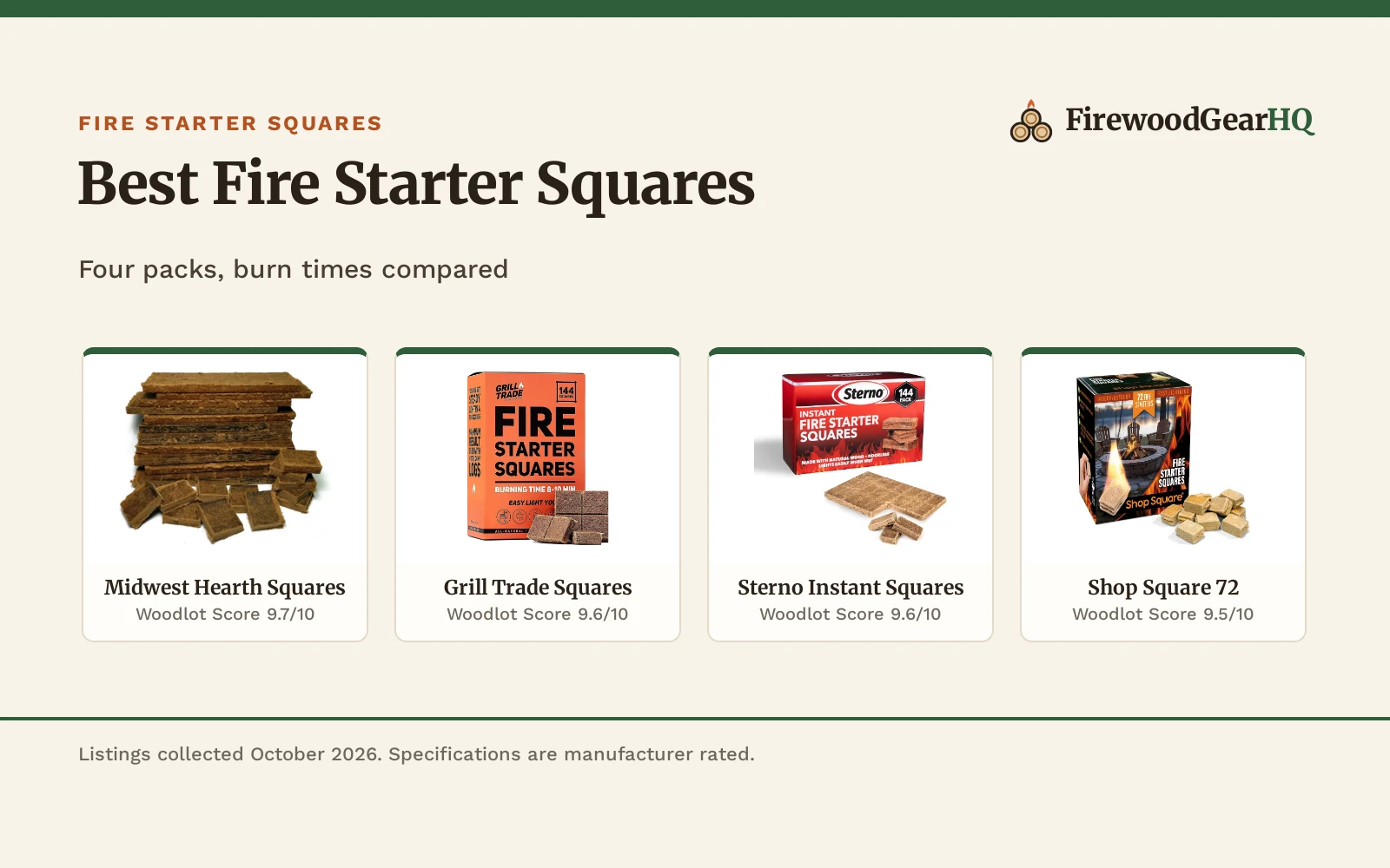 Best Fire Starter Squares (2026): 4 Picks Compared