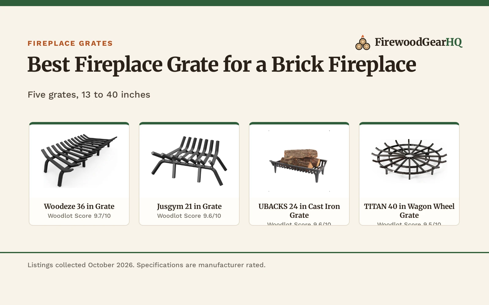 Best Fireplace Grate for a Brick Fireplace: 5 Picks (2026)