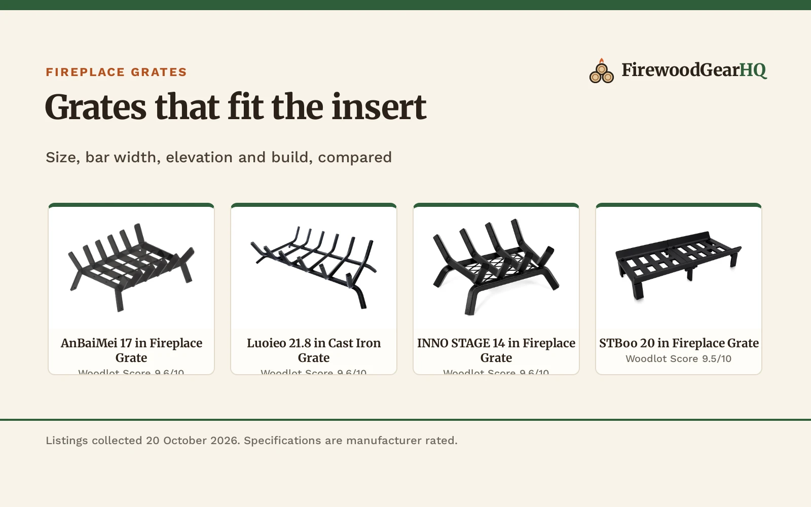 Best Fireplace Grate for a Wood Insert (2026)