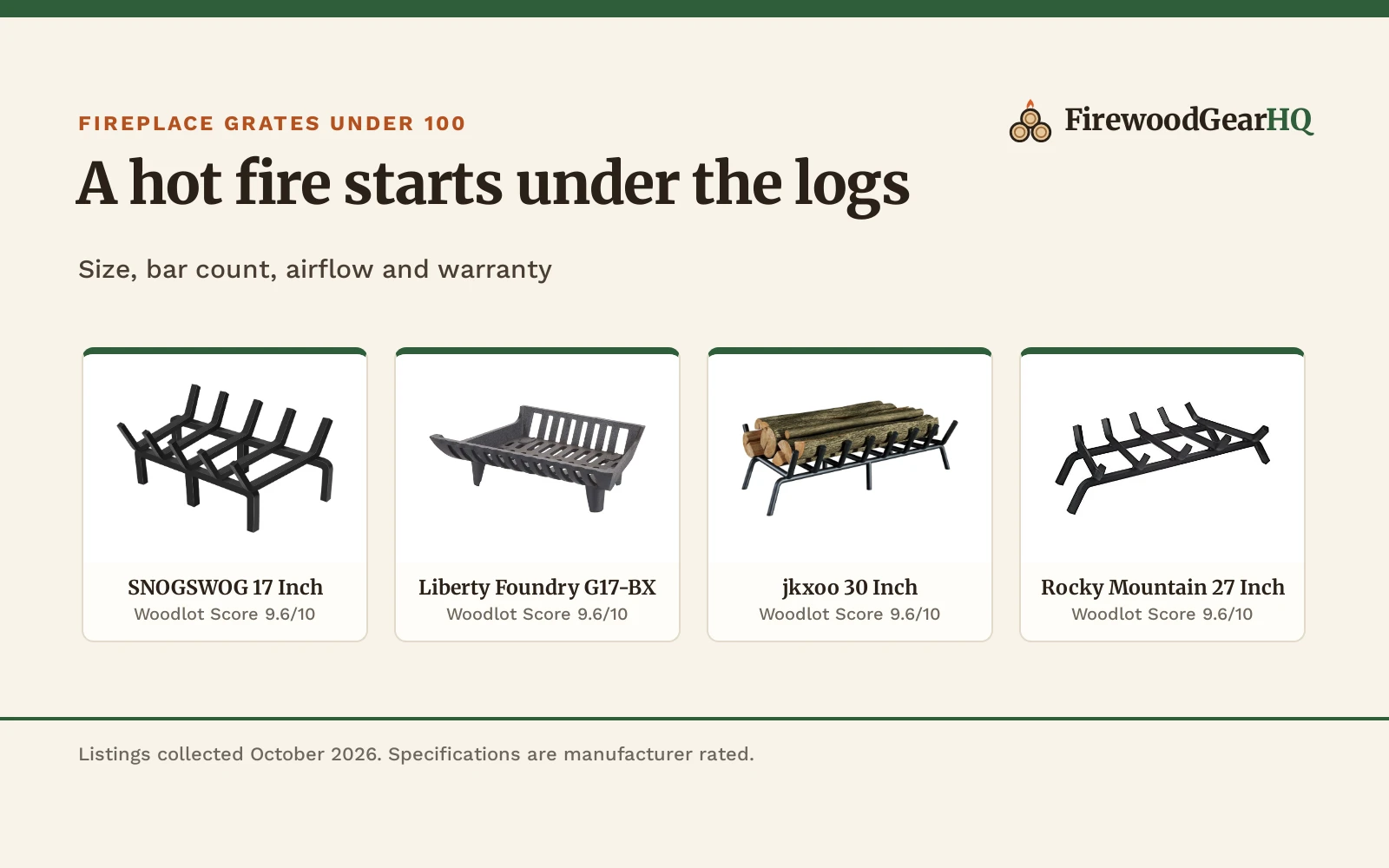 Best Fireplace Grate for Large Logs Under 100 (2026)