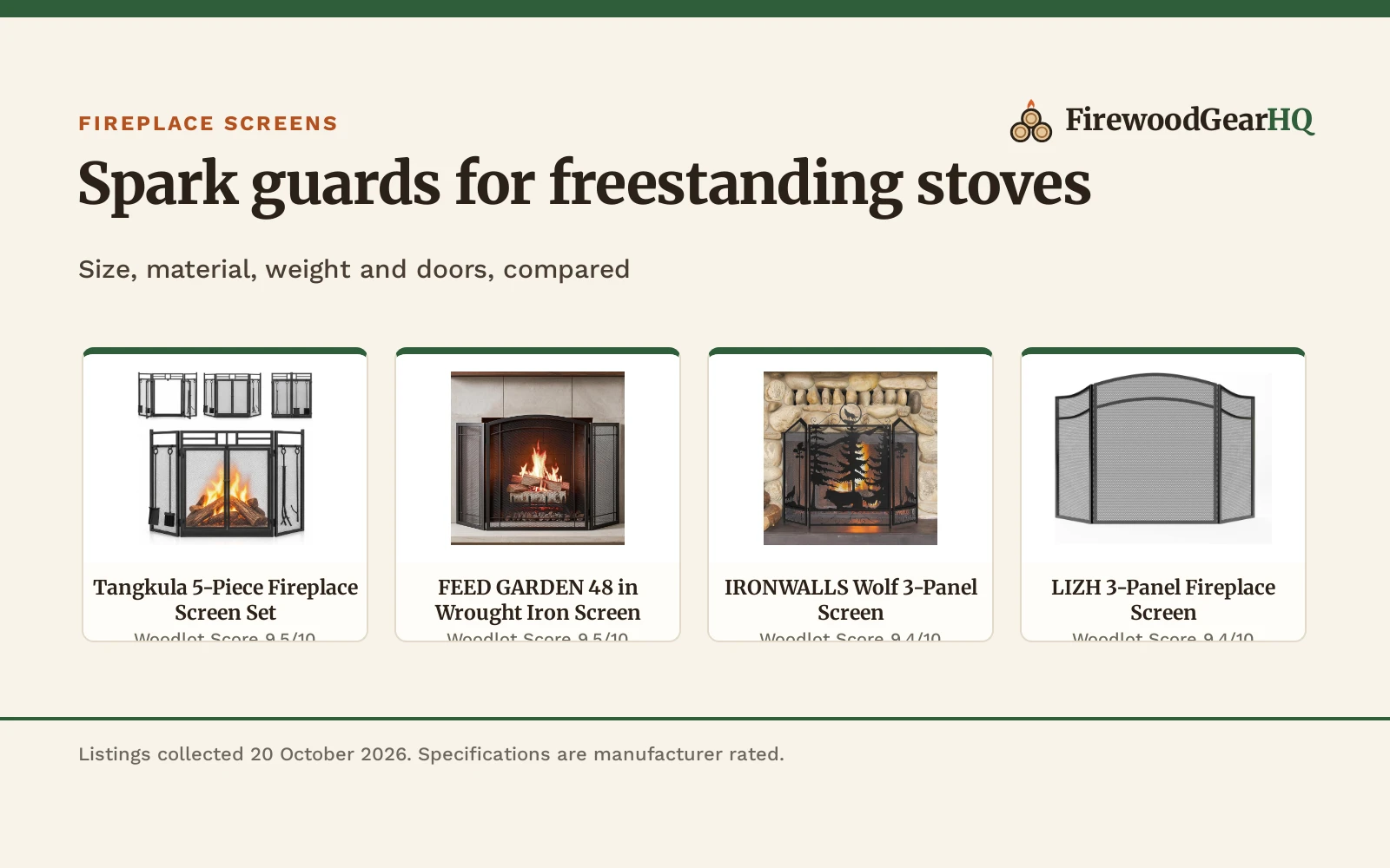 Best Fireplace Screen for Freestanding Stove (2026)