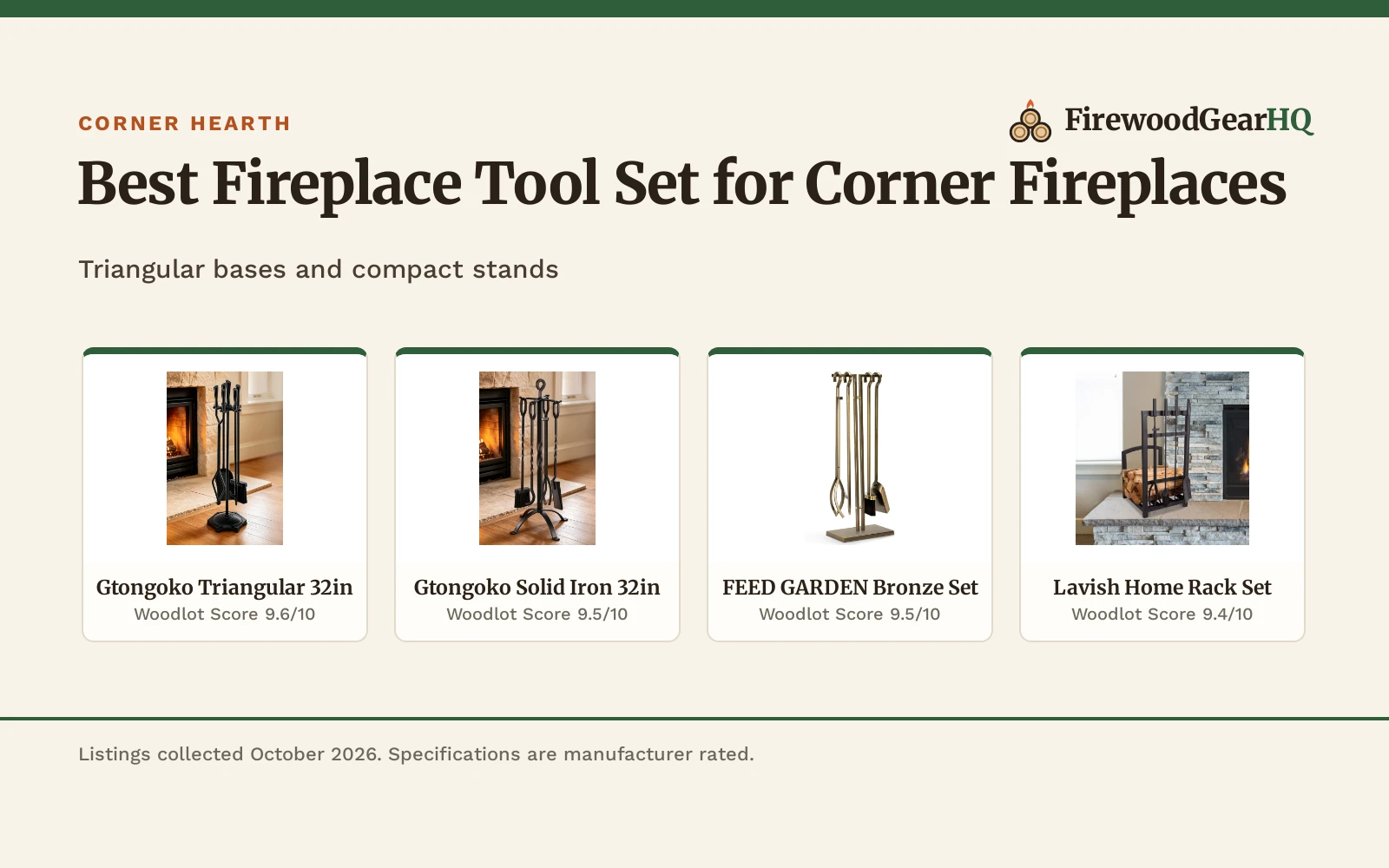 Best Fireplace Tool Set for Corner Fireplaces (2026)
