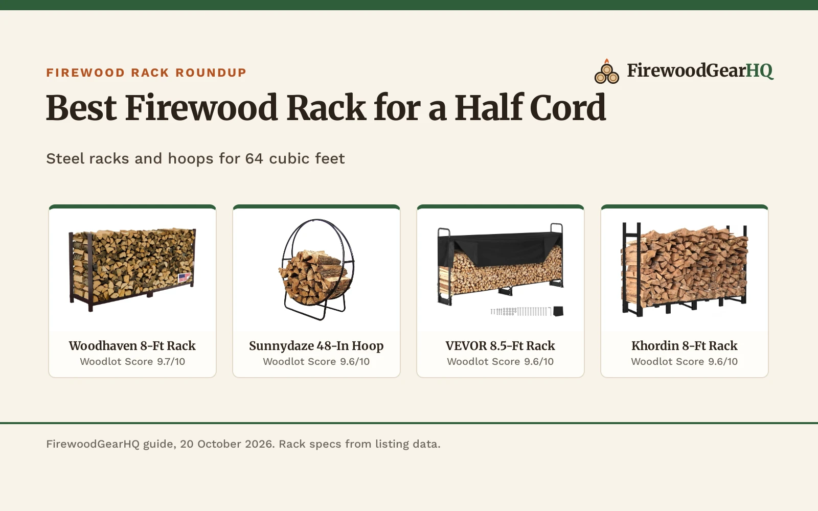 Best Firewood Rack for a Half Cord (2026): 5 Picks Compared