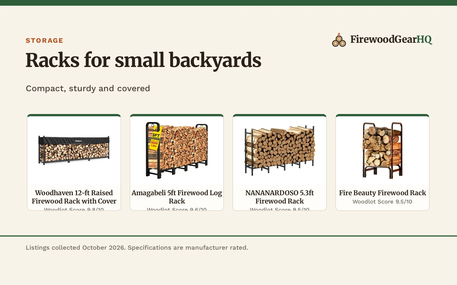 Best Firewood Rack for a Small Backyard (2026): 5 Picks