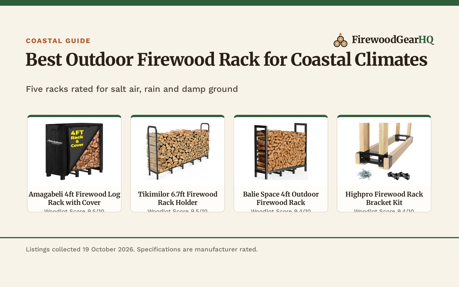 Best Outdoor Firewood Rack for Coastal Climates (2026)