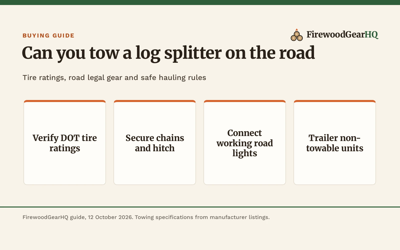 Can You Tow a Log Splitter on the Road: Towing Rules and Safe Transport