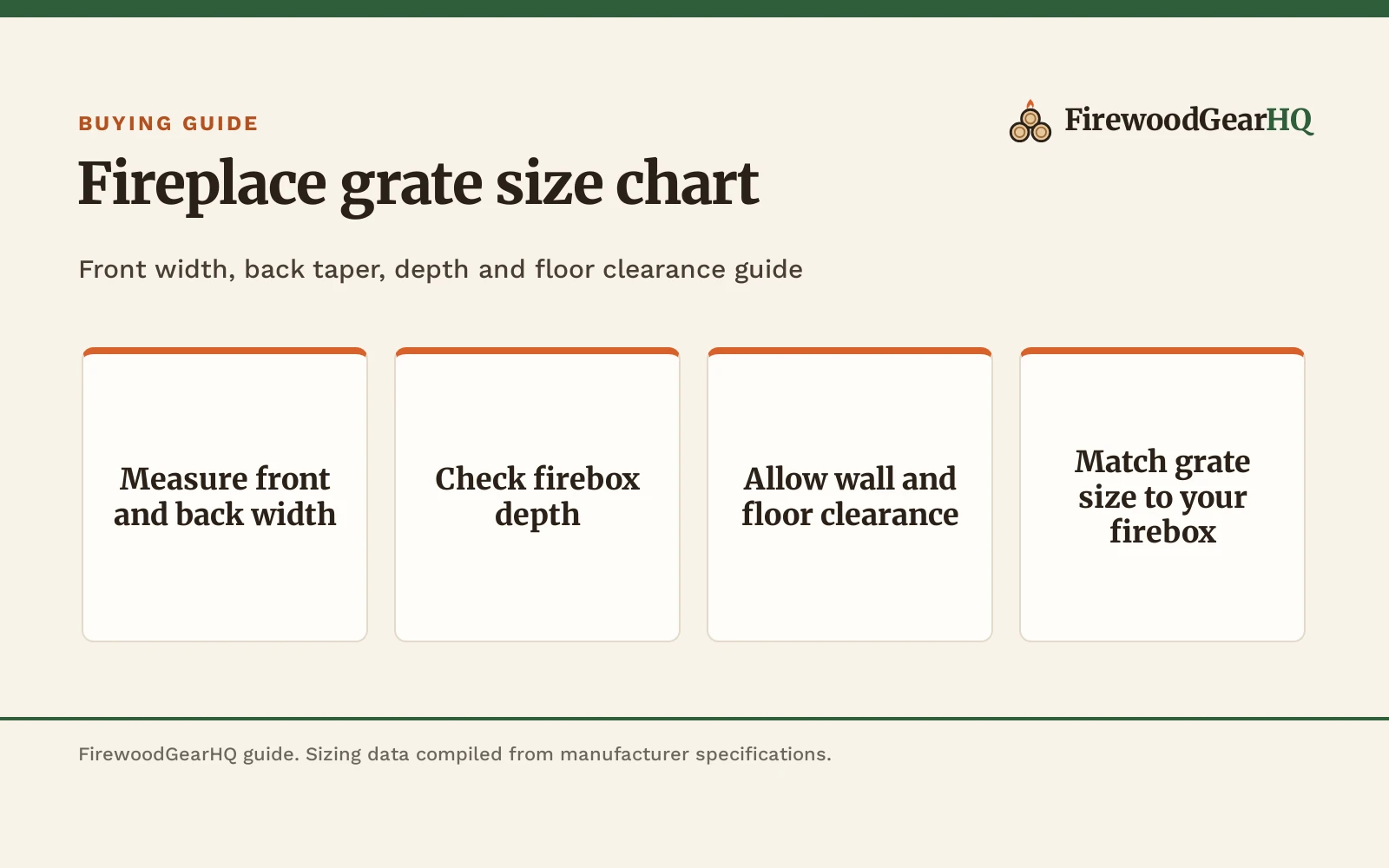 Fireplace Grate Size Chart: Dimensions, Clearances and Sizing Guide