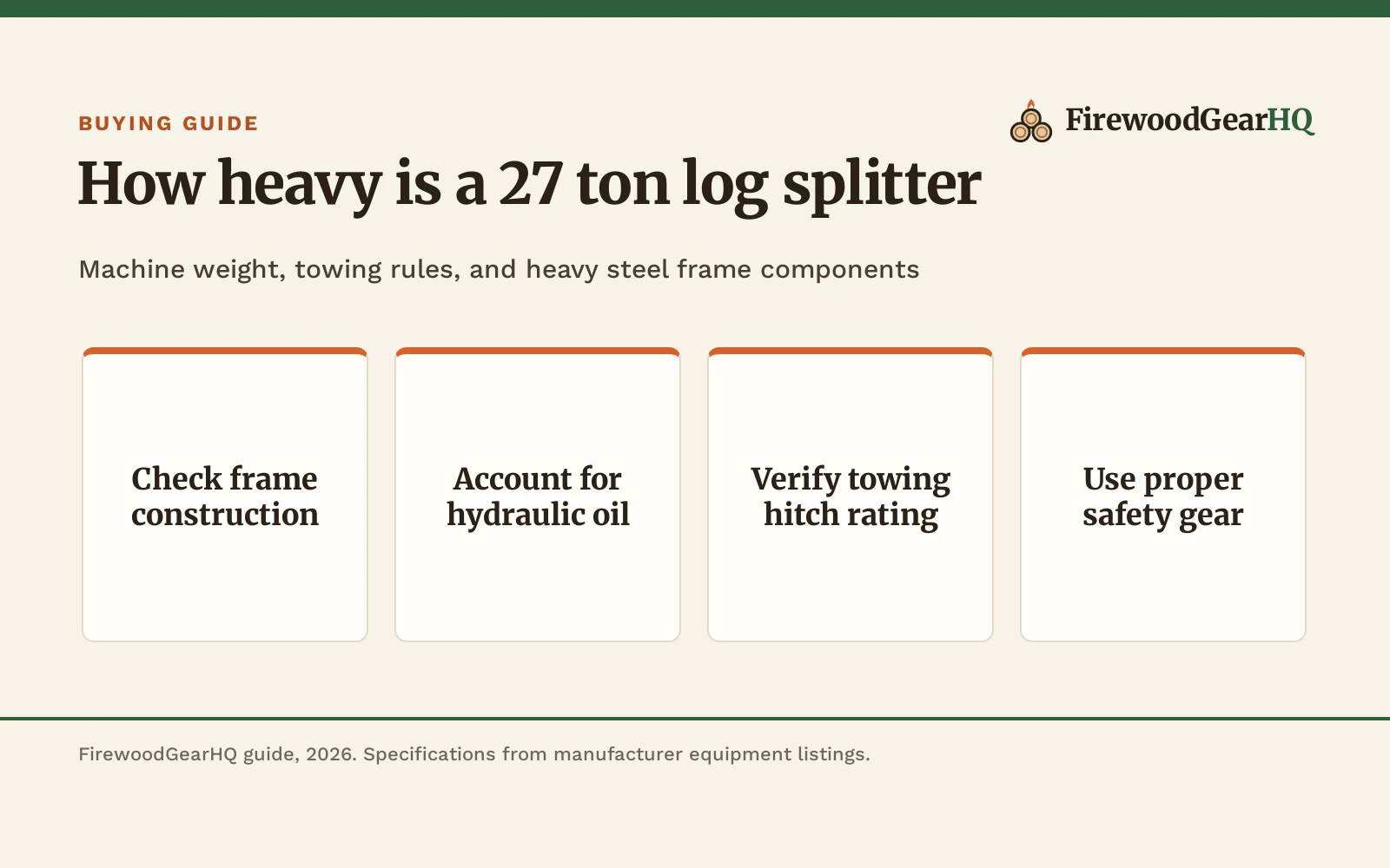 How Heavy Is a 27 Ton Log Splitter: Weight and Towing Guide
