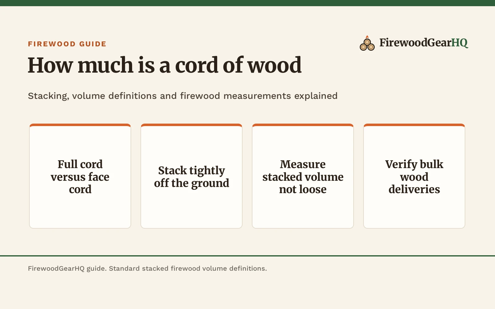 How Much Is a Cord of Wood: Volume, Dimensions and Stacking Guide, a FirewoodGearHQ guide