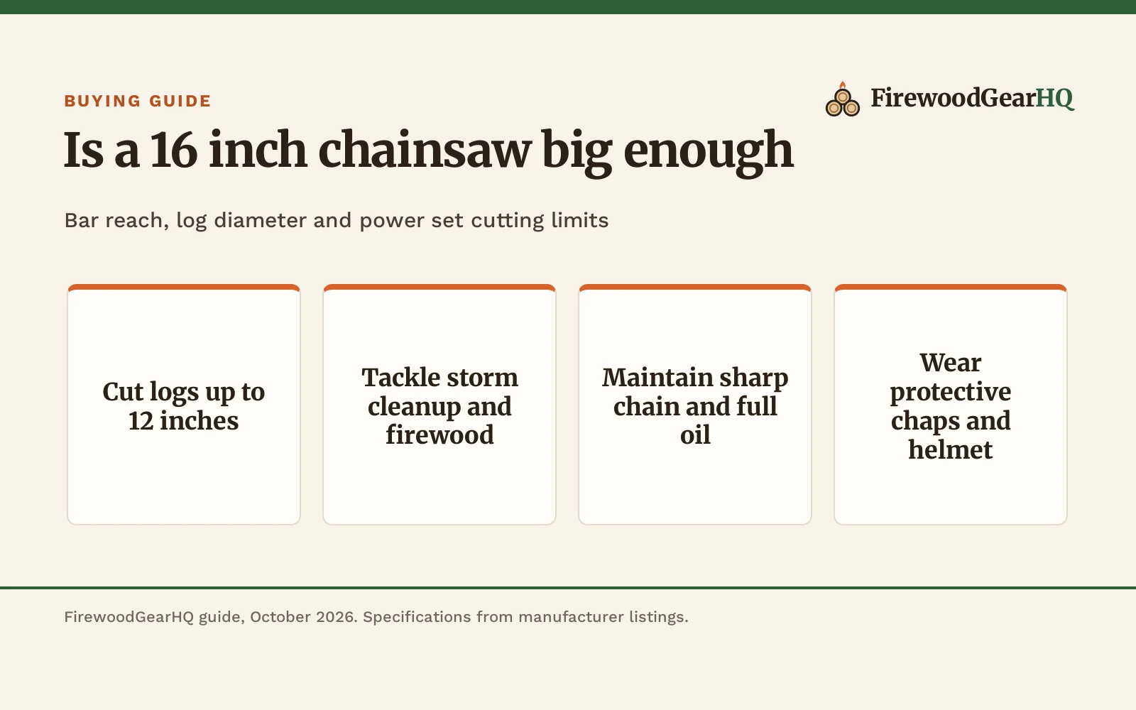 Is a 16 Inch Chainsaw Big Enough? Log Sizing and Capacity Guide