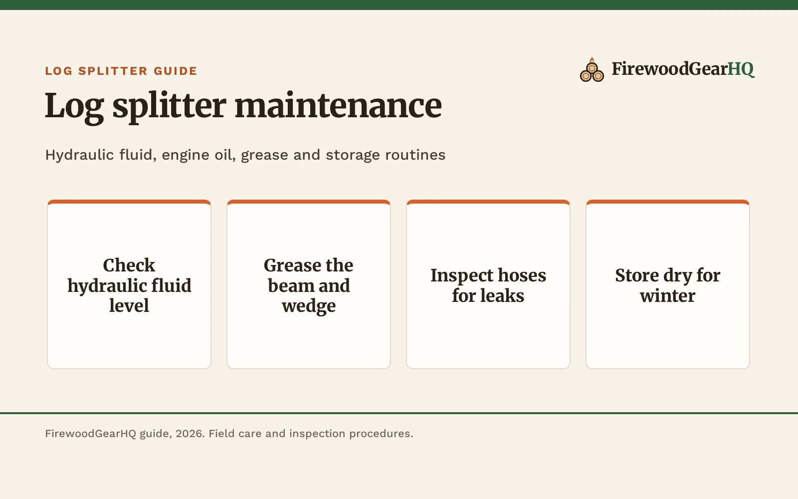 Log Splitter Maintenance: Routine Care and Seasonal Checklist