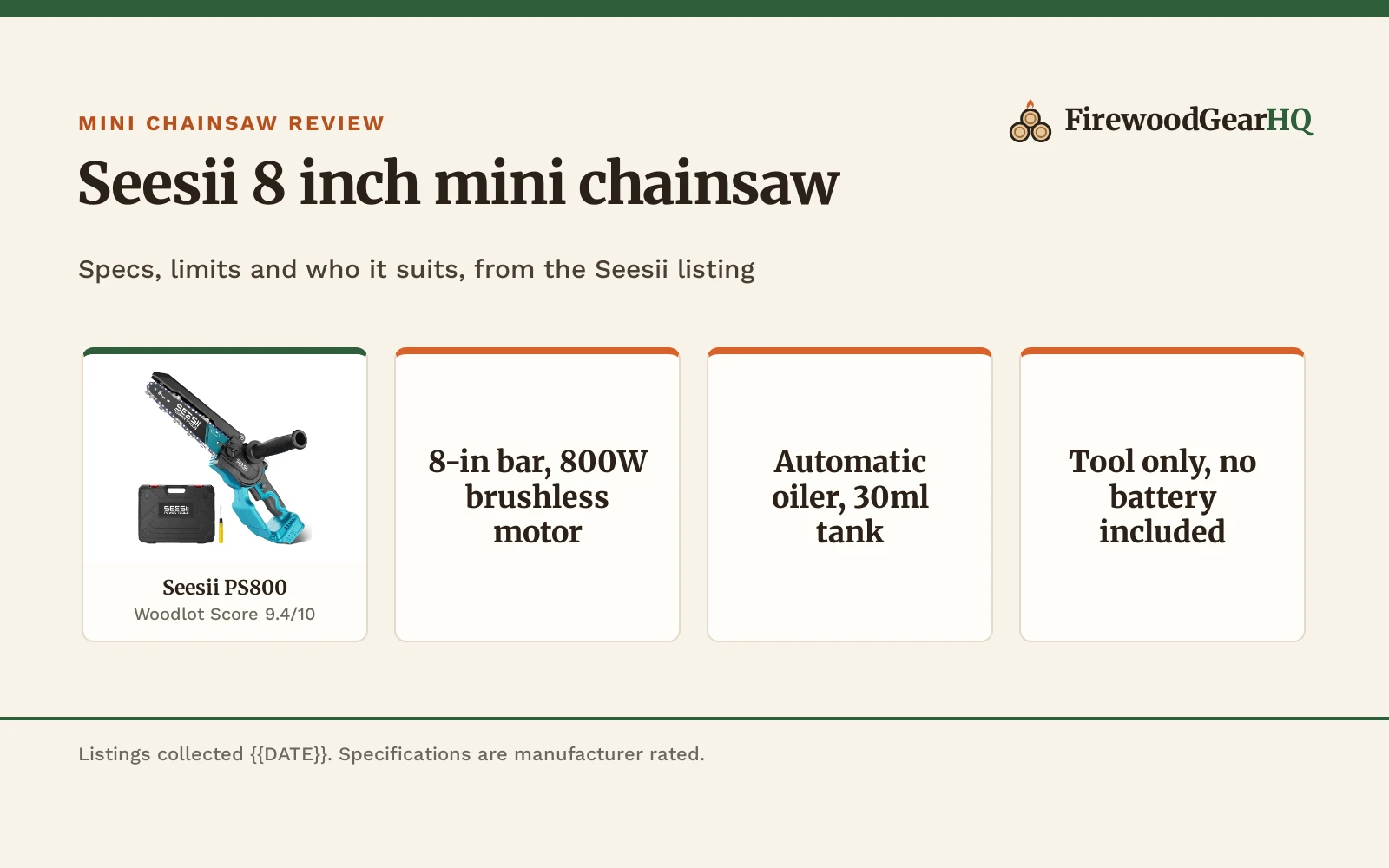 Seesii 8 inch Mini Chainsaw Review: Pros, Cons and Who It Is For