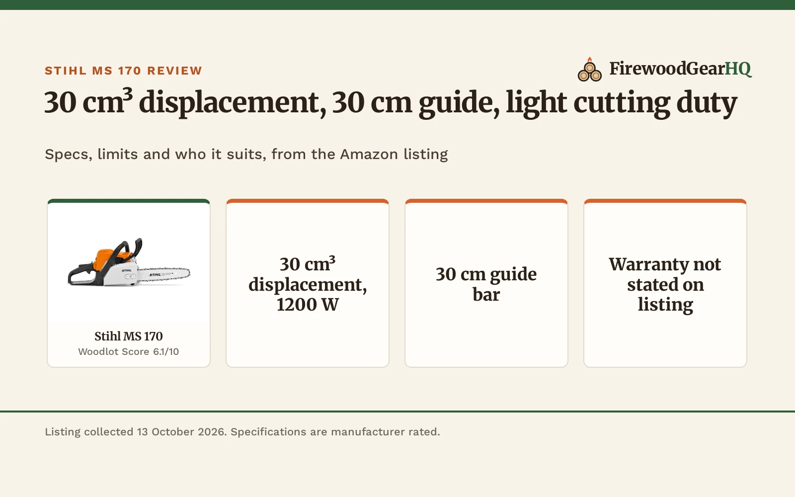 Stihl MS 170 Review: Pros, Cons and Who It’s For
