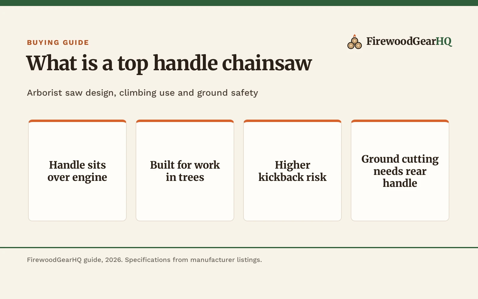 What Is a Top Handle Chainsaw?, a FirewoodGearHQ guide